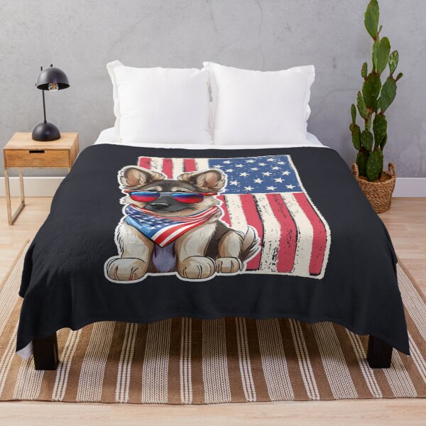Item preview, Cool Vintage Retro Patriotic Dog with Vintage American Flag - 4th of July designed and sold by laiwole.