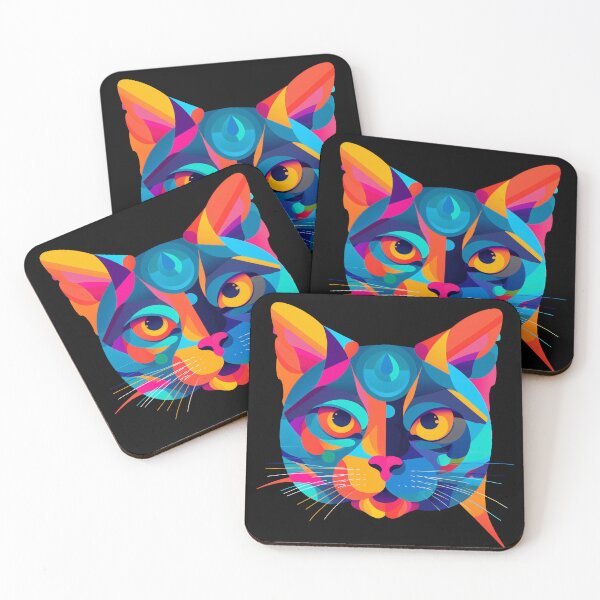 Item preview, Cat Miaw Geometric Feline designed and sold by bellabitis.