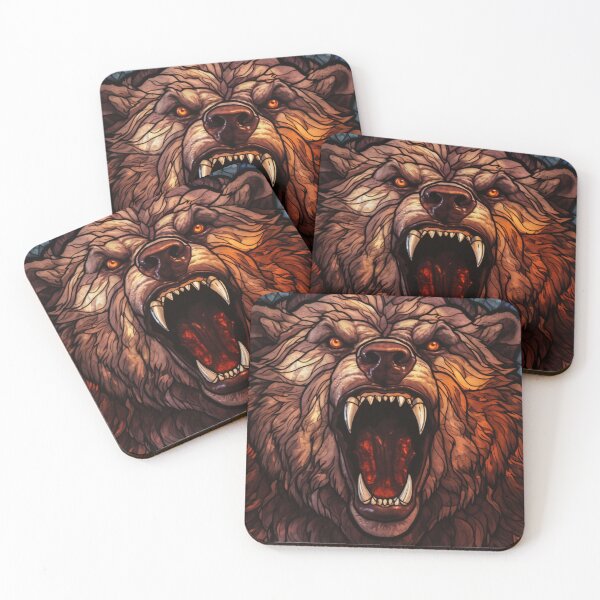 Item preview, Druid Grizzly Bear Form Stained Glass Werebear designed and sold by Nightarcade.