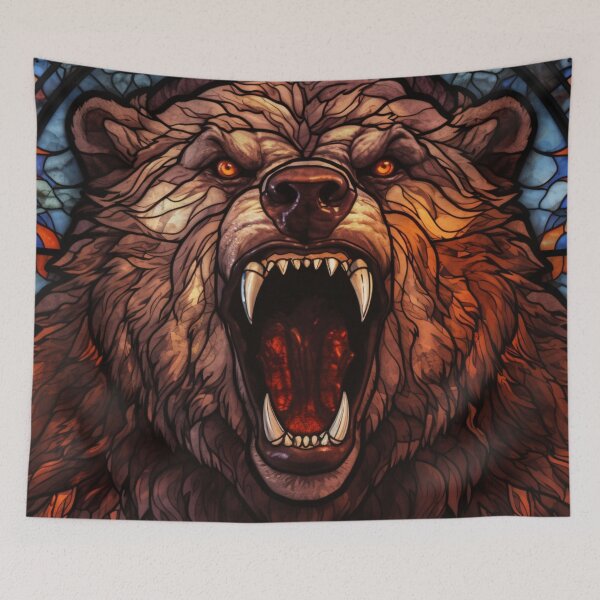 Item preview, Druid Grizzly Bear Form Stained Glass Werebear designed and sold by Nightarcade.