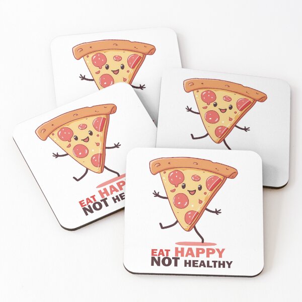 Item preview, Eat Happy Not Healthy Cute walking Pizza  designed and sold by Sara-Design2.