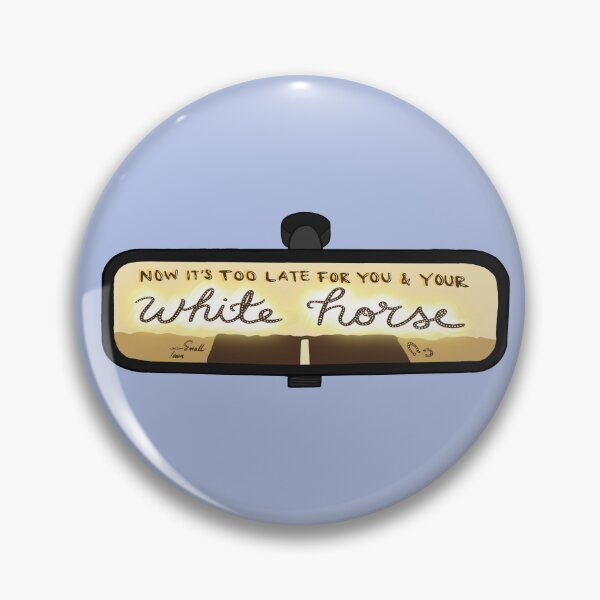Item preview, white horse mirror designed and sold by daisyink.