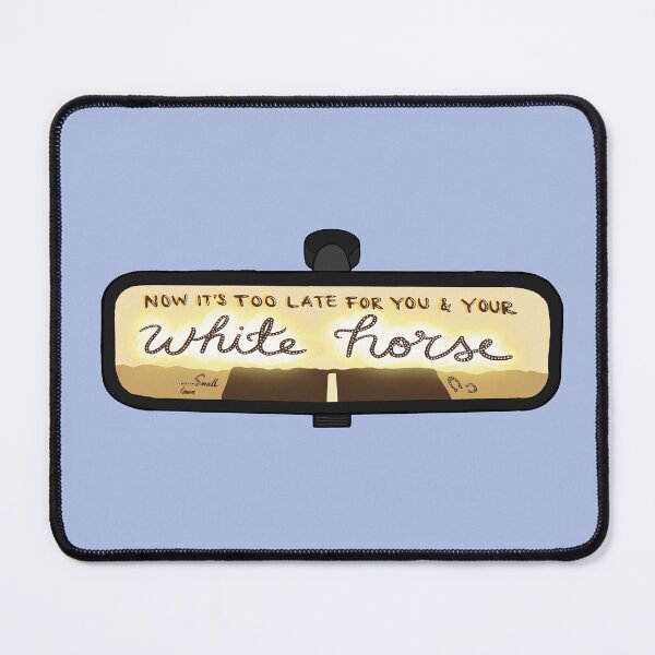 Item preview, white horse mirror designed and sold by daisyink.