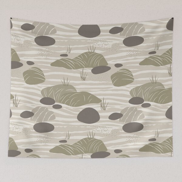 Item preview, Soothing Rocks And Ripples Minimalistic Japanese Pattern designed and sold by Wonder Of Light.