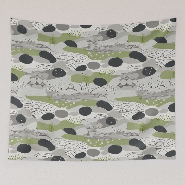 Item preview, Soothing Rocks And Ripples Minimalistic Japanese Pattern designed and sold by Wonder Of Light.
