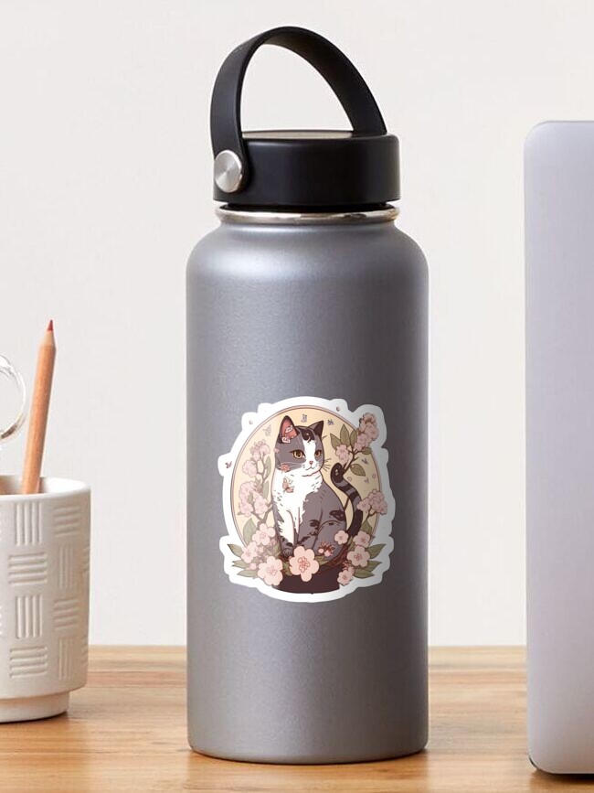 The Kawaii Shoppu - Sakura Cat Water Bottle