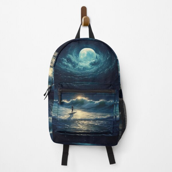 Item preview, Cosmic Surfer on Space Beach Surfing on Full Moon designed and sold by MagicStrawberry.