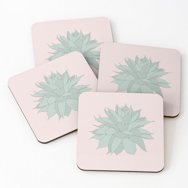 Item preview, Agave on Blush Succulent Art designed and sold by Mod Bloom.