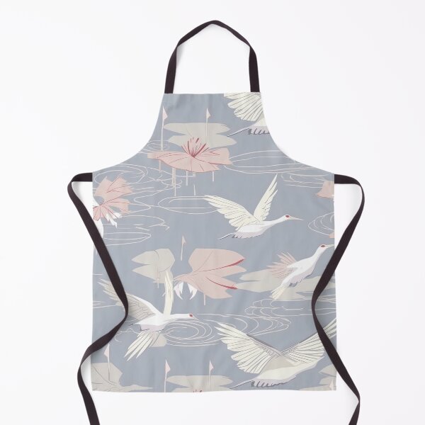 Item preview, Soothing Cranes And Tranquil Pond Minimalistic Japanese Pattern designed and sold by Wonder Of Light.