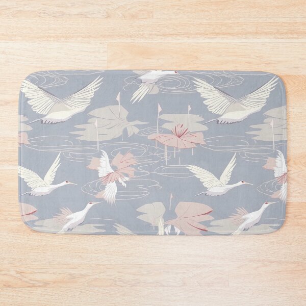 Item preview, Soothing Cranes And Tranquil Pond Minimalistic Japanese Pattern designed and sold by Wonder Of Light.