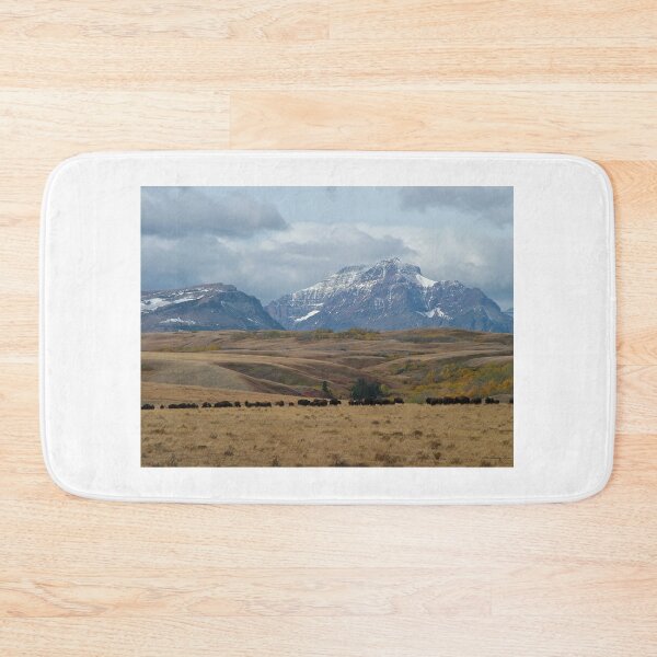 Item preview, Scenic Point and Rising Wolf Mountains with Bison Herd designed and sold by Vivar Photo.