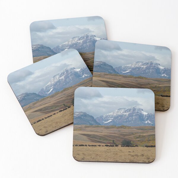 Item preview, Scenic Point and Rising Wolf Mountains with Bison Herd designed and sold by Vivar Photo.