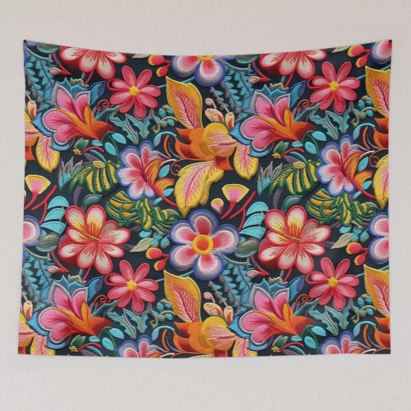 Item preview, Colorful Embroidered Floral Art designed and sold by GiveMeMood.