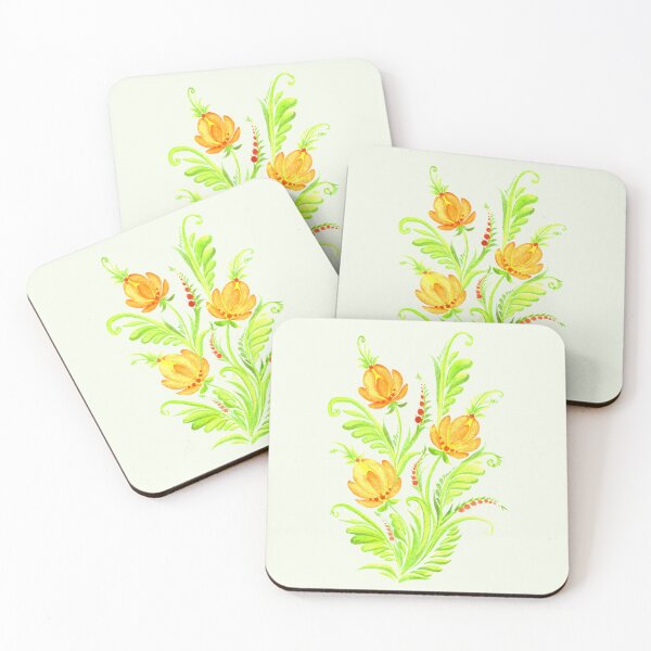 Item preview, Ukrainian art Petrykiv art Ukrainian flowers orange flowers designed and sold by Sunflower-7.