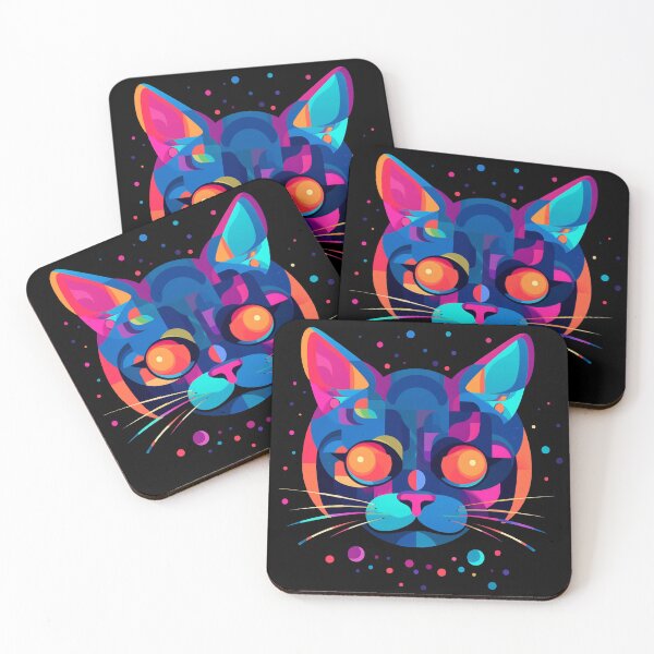 Item preview, Abstract Colorful Cat Art designed and sold by bellabitis.
