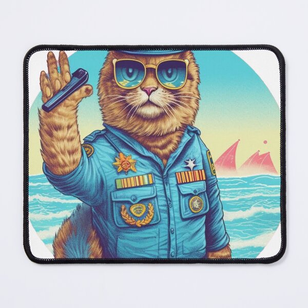 Item preview, Beachy Pawtrol Police Cat: Surfing into Action! designed and sold by Hados Damilola.