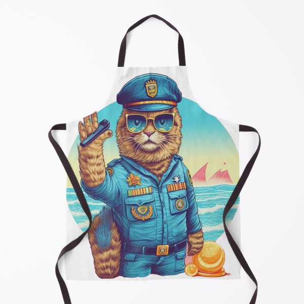 Item preview, Beachy Pawtrol Police Cat: Surfing into Action! designed and sold by Hados Damilola.