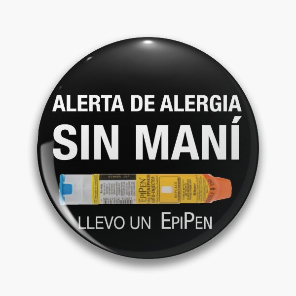 Item preview, SPANISH: "Allergy Alert, No Peanuts, I carry an EpiPen" designed and sold by WhiteShirtGuy.