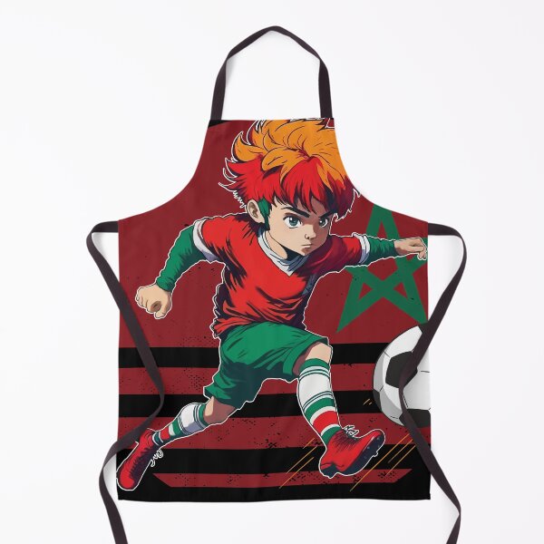 Item preview, Moroccan Football Jersey - Manga-style amateur boy playing soccer designed and sold by STDesign⭐⭐⭐⭐⭐.