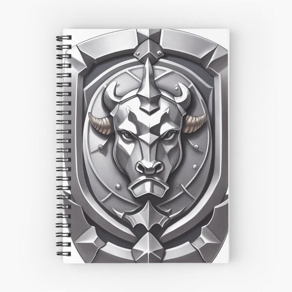 Item preview, Silver Emblem with a Bull Face designed and sold by artwealllove.