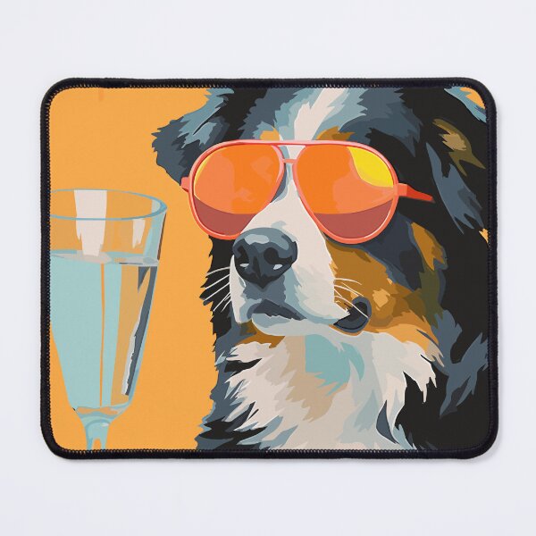Item preview, Australian shepherd dog wearing sunglasses - Cool cocktail dog designed and sold by Straya75.
