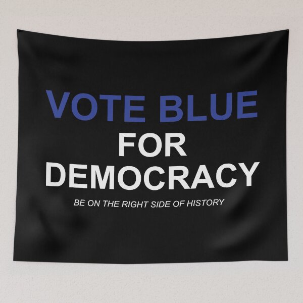 Item preview, Vote blue for democracy white designed and sold by Politics-Corner.
