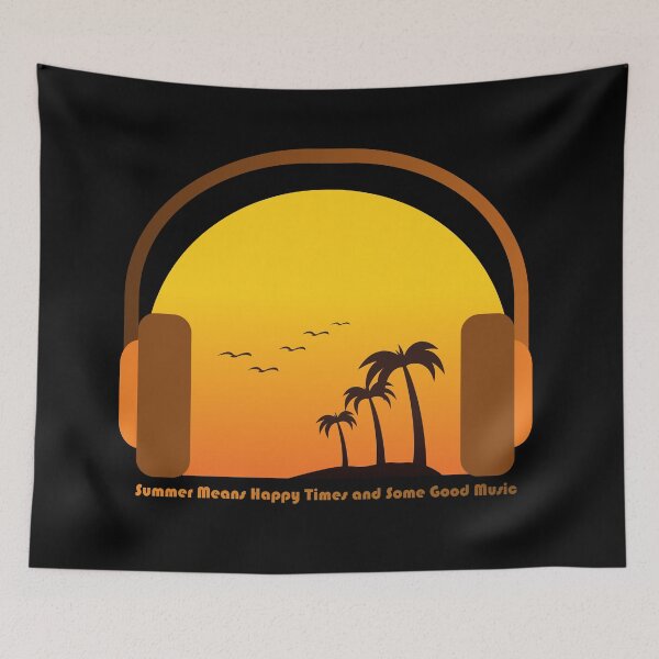 Item preview, Summer means happy times and some good music designed and sold by TheFineShirt.