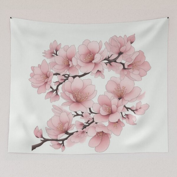 Aperçu de l'œuvre fond de fleurs de cerisier rose sakura créée et vendue par jkrphoto.