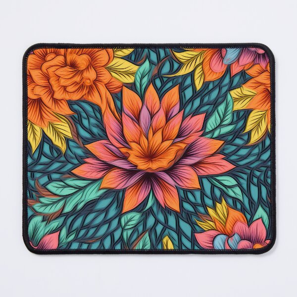 Item preview, Vibrant Floral Pattern Art: Colorful Flowers and Leaves designed and sold by GiveMeMood.