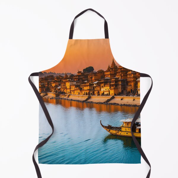 Item preview, Ganges river poster sunset designed and sold by ZenStickConcept.