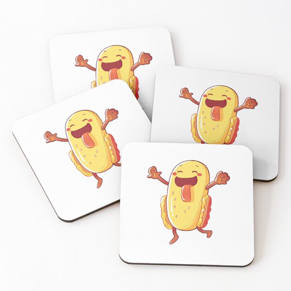 Item preview, Eat Happy Not Healthy Cute walking Hotdog twinkie designed and sold by Sara-Design2.