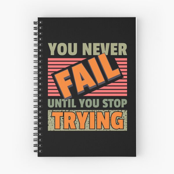 Item preview, You never fail until you stop trying - t-shirt design - Sticker Redbubble designed and sold by bluehatgraphics.