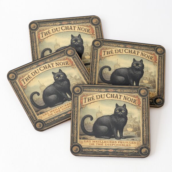 Item preview, Vintage Halloween Black Cat Tea Advertisement designed and sold by LynneMitchell.