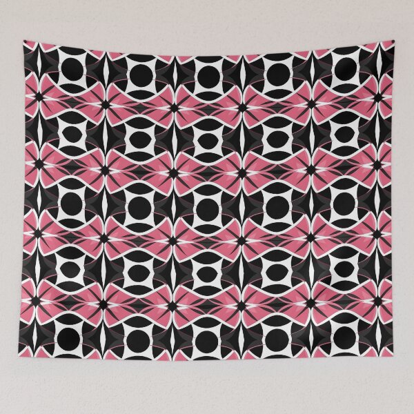 Item preview, Pink and Black Shapes Abstract Pattern  designed and sold by palaco210.