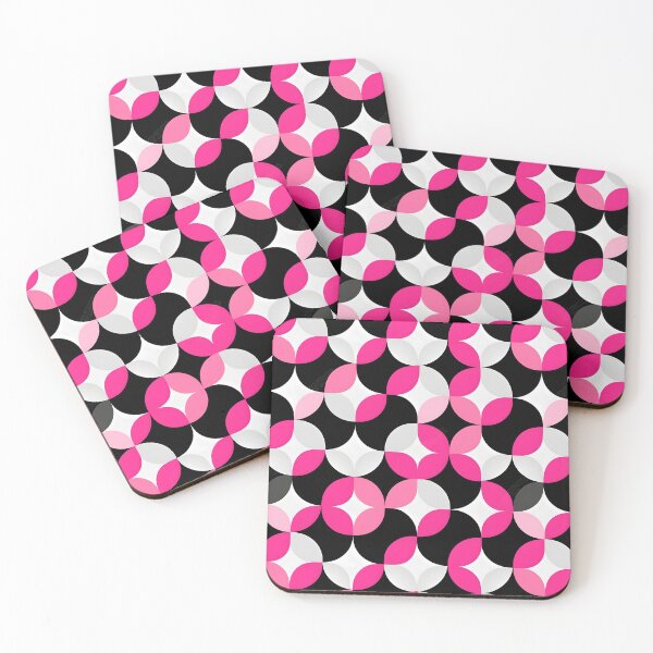 Item preview, Pink and Black Shapes Abstract Pattern  designed and sold by palaco210.