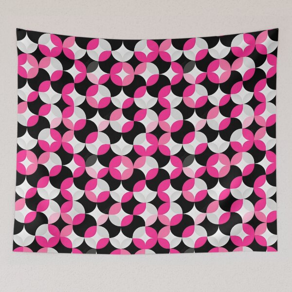 Item preview, Pink and Black Shapes Abstract Pattern  designed and sold by palaco210.