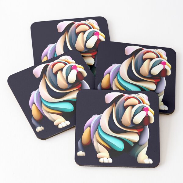 Item preview, Abstract Bulldog in Vibrant and Coloreful Art - Full Dogs Portrait designed and sold by Woof-n-Wear.