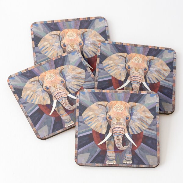 Item preview, Elephant with quilt design designed and sold by ZombiOctopi.