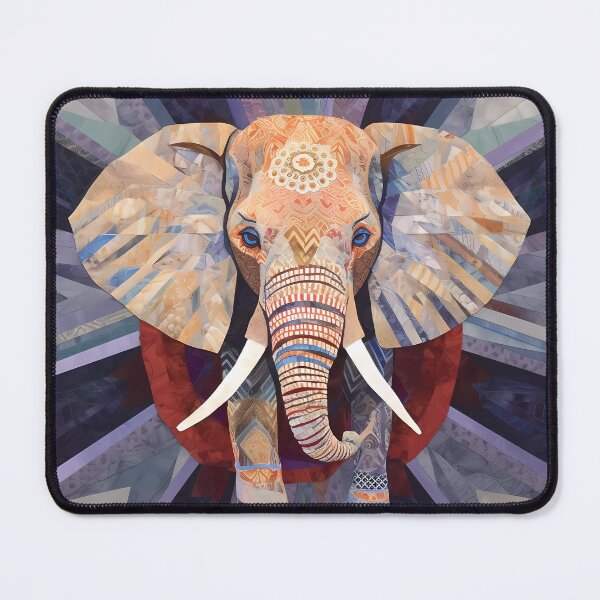 Item preview, Elephant with quilt design designed and sold by ZombiOctopi.