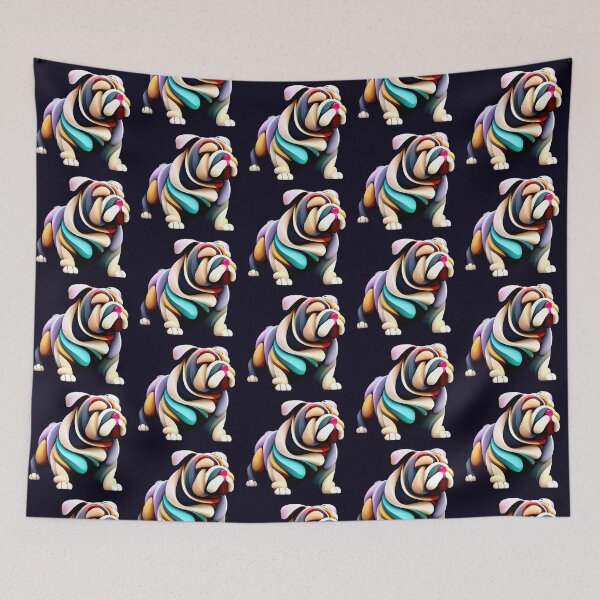 Item preview, Abstract Bulldog in Vibrant and Coloreful Art - Full Dogs Portrait designed and sold by Woof-n-Wear.
