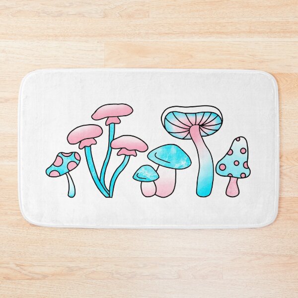 Item preview, Trans pride flag mushrooms designed and sold by Allie Rockhill.