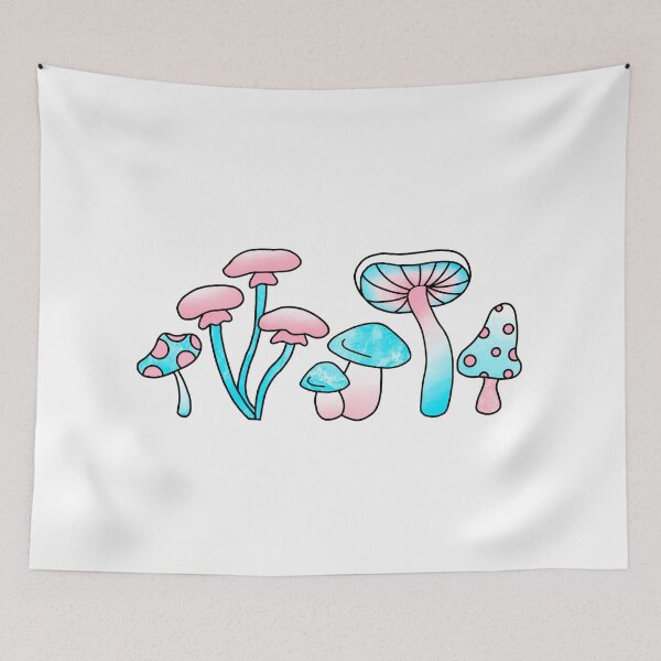 Item preview, Trans pride flag mushrooms designed and sold by Allie Rockhill.