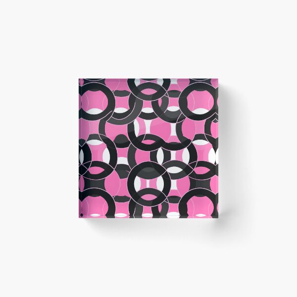 Item preview, Pink and Black Shapes Abstract Pattern  designed and sold by palaco210.