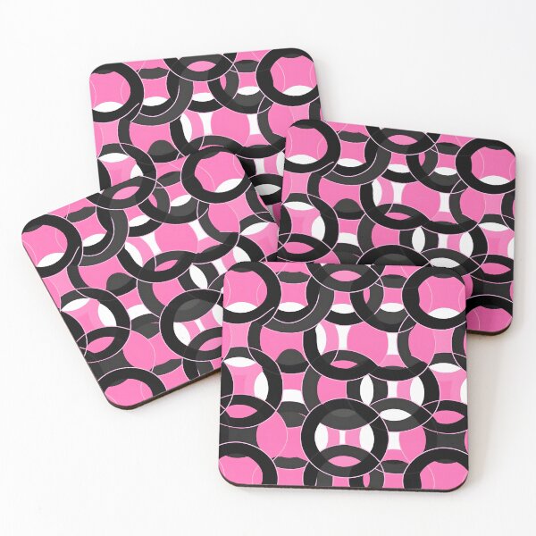 Item preview, Pink and Black Shapes Abstract Pattern  designed and sold by palaco210.
