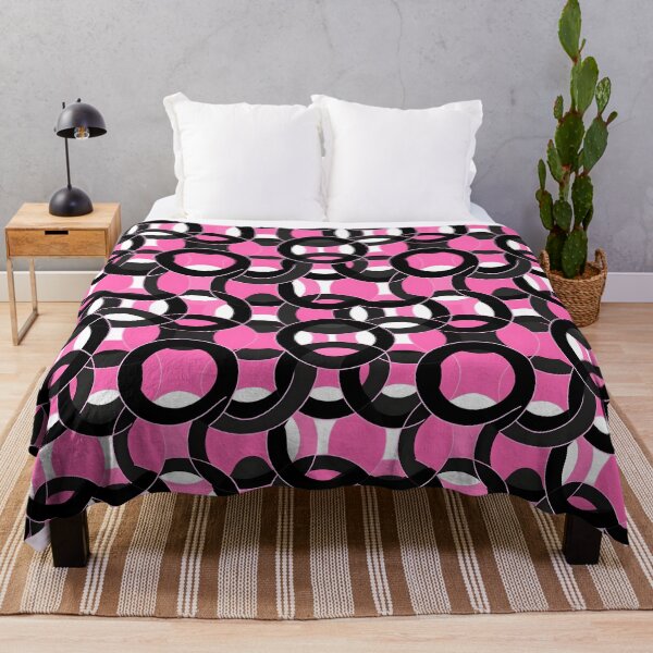 Item preview, Pink and Black Shapes Abstract Pattern  designed and sold by palaco210.