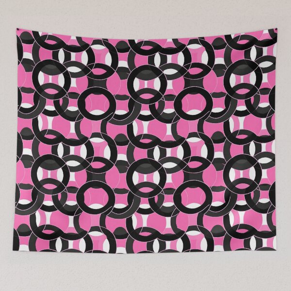 Item preview, Pink and Black Shapes Abstract Pattern  designed and sold by palaco210.