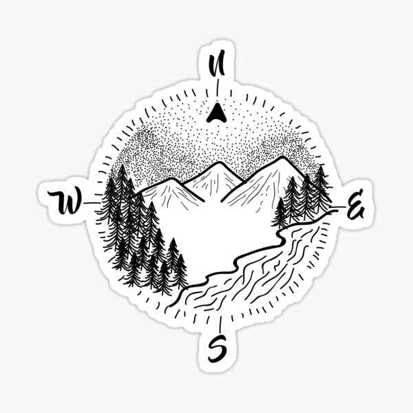 Forest compass Sticker