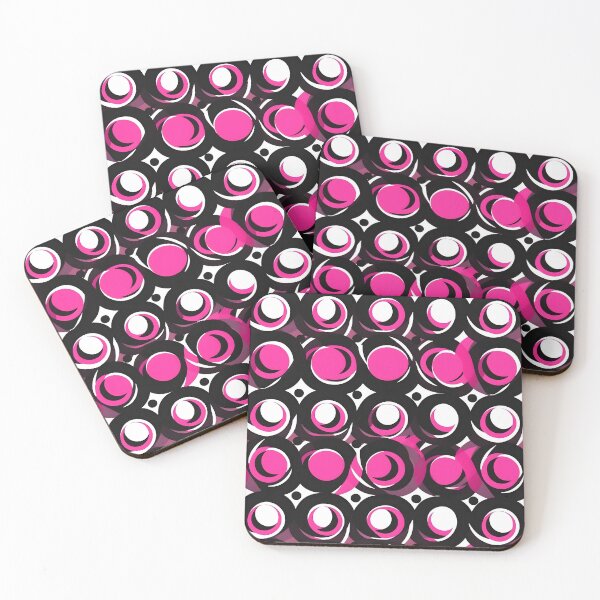 Item preview, Pink and Black Shapes Abstract Pattern  designed and sold by palaco210.