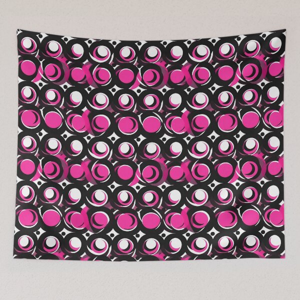 Item preview, Pink and Black Shapes Abstract Pattern  designed and sold by palaco210.