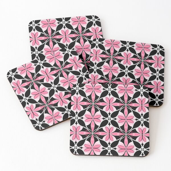 Item preview, Pink and Black Shapes Abstract Pattern  designed and sold by palaco210.